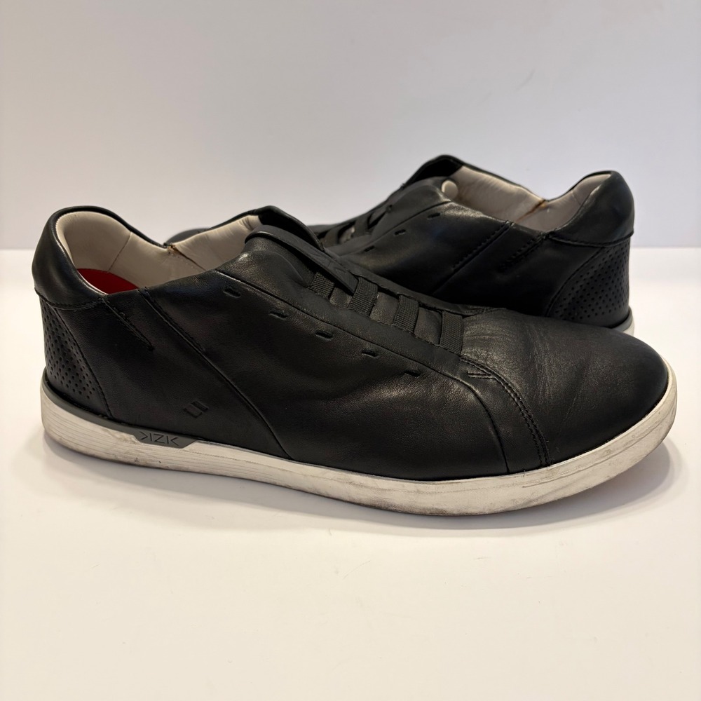Kizik Cairo Men 12W Black Leather Hands-Free Slip On Sneakers M0201BK-W Wide